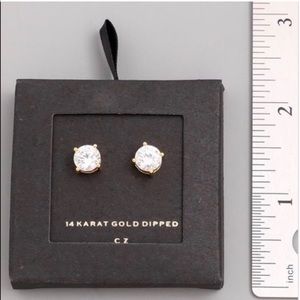 Pretty Girl Swag Jewelry Jewelry - 14K Gold Dipped CZ Sparkle Plus Stud Earrings Pretty Girl Swag Jewelry Jewelry - 14K Gold Dipped CZ Sparkle Plus Stud Earrings